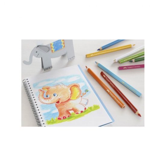 Creioane Colorate Faber-Castell Eco, 36 Buc/Set, Forma Triunghiulara, Ascutitoare Inclusa, Culori Asortate, Creion de Colorat, Creioane Colorate Faber-Castell, Creioane de Colorat pentru Copii, Creioane Multicolore, Creioane Multicolore de Colorat