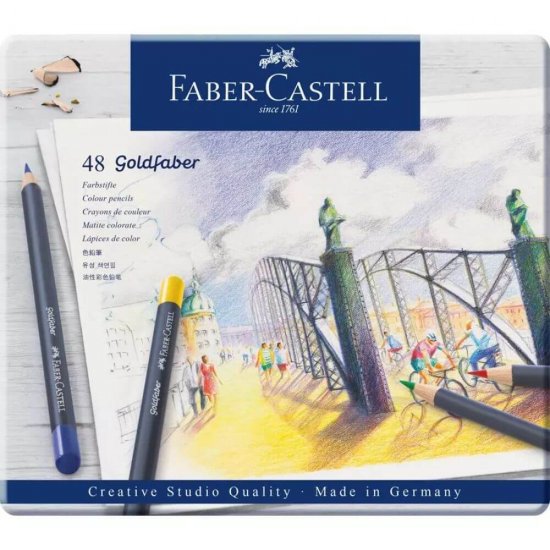 Set 48 Creioane Colorate Permanente Faber-Castell Goldfaber, Diverse Culori, Creioane Faber Castell Goldfaber, Creioane Colorate, Faber Castell Goldfaber Creioane Set, Set Creioane Colorate, Creion Colorat, Creioane Scoala, Creioane pentru Desen