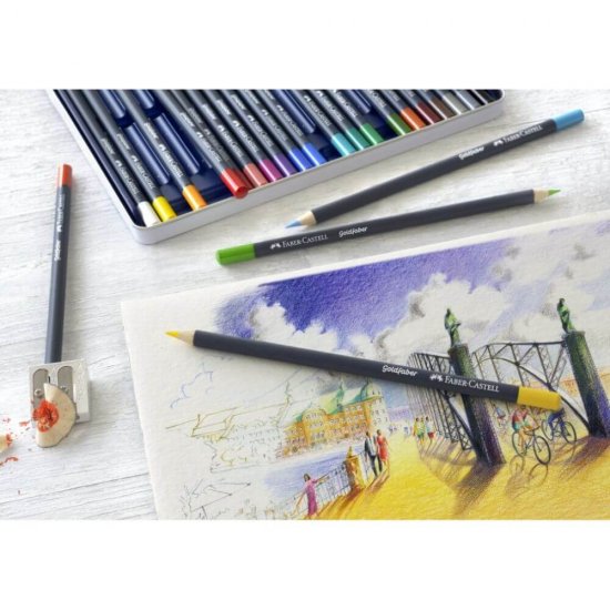 Set 48 Creioane Colorate Permanente Faber-Castell Goldfaber, Diverse Culori, Creioane Faber Castell Goldfaber, Creioane Colorate, Faber Castell Goldfaber Creioane Set, Set Creioane Colorate, Creion Colorat, Creioane Scoala, Creioane pentru Desen