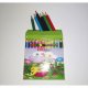 Creioane Colorate Mici EVOffice 12 Culori/Set, Dimensiuni 9x0.7 mm, Confectionate din Lemn, Forma Hexagonala