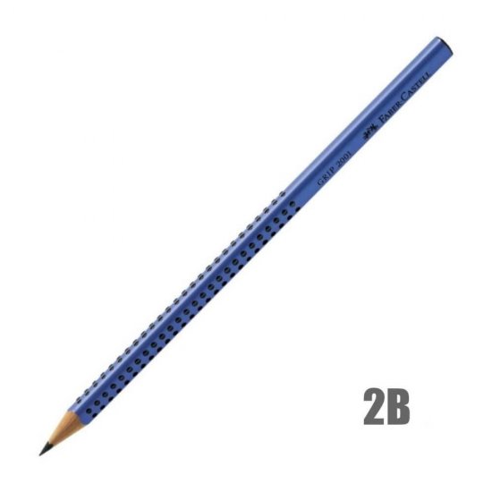 Creion Grafit 2B Faber-Castell Grip 2001, Albastru, Creion Faber Castell, Creion Grafit Faber Castell, Creion 2B Faber Castell, Creion Faber Castell Grip 2001, Creioane Faber Castell, Creioane Grafit Faber Castell, Creioane 2B Faber Castell