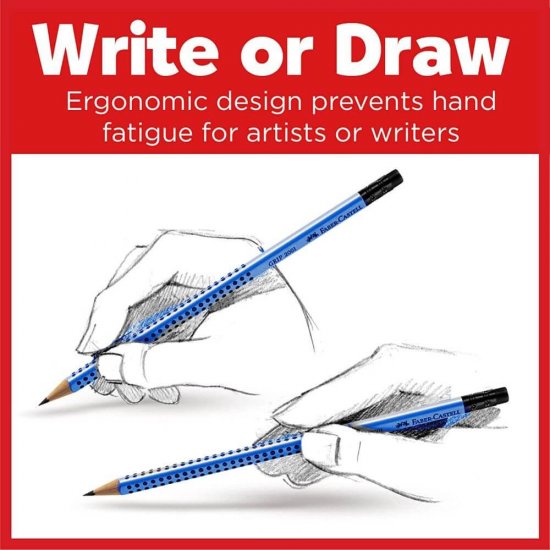Creion Grafit 2B Faber-Castell Grip 2001, Albastru, Creion Faber Castell, Creion Grafit Faber Castell, Creion 2B Faber Castell, Creion Faber Castell Grip 2001, Creioane Faber Castell, Creioane Grafit Faber Castell, Creioane 2B Faber Castell