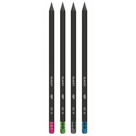 Set 72 Creioane Grafit DACO Blacky, Mina HB, Corp Hexagonal de Lemn Negru cu Radiera, Creioane Desen HB, Creioane Grafit HB, Creioane Lemn Negru HB, Set Creioane Grafit cu Radiera, Creion HB Grafit, Creioane pentru Schite si Grafica, Creioane Desen Tehnic