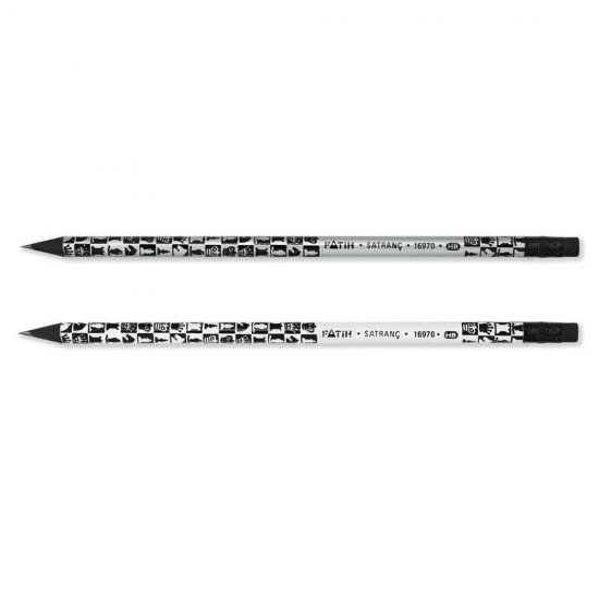 Set 72 Creioane Grafit Fatih Satranc, Mina HB, Corp Rotund de Lemn Alb/Negru cu Radiera, Creioane Desen HB, Set Creioane Grafit HB, Creion HB, Set Creioane Grafit cu Radiera, Creion HB Grafit, Creioane pentru Schite si Grafica, Creioane Desen Tehnic