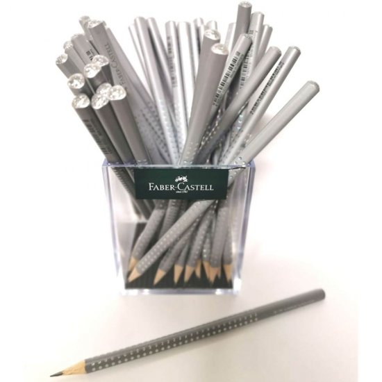 Creion Grafit Sparkle 2019 Faber-Castell, Mina B, Corp Gri, Creioane Grafit, Creioane Faber-Castell, Creion Faber Castell, Creion B, Creion Mina B, Creion Desenat, Creion Schite, Creion pentru Scoala, Creion de Desen, Creion Clasic