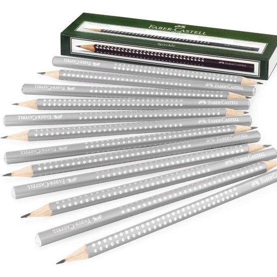 Creion Grafit Sparkle 2019 Faber-Castell, Mina B, Corp Gri, Creioane Grafit, Creioane Faber-Castell, Creion Faber Castell, Creion B, Creion Mina B, Creion Desenat, Creion Schite, Creion pentru Scoala, Creion de Desen, Creion Clasic