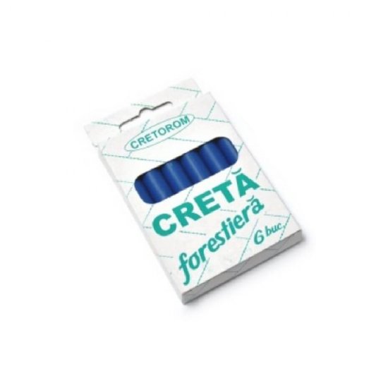 Creta Rotunda Forestiera, 6 Buc/Set, 120 mm, Culoare Albastra, Crete Forestiere, Crete Forma Rotunda, Creta Forestiera Albastra, Creta pentru Lemn, Creta Albastra