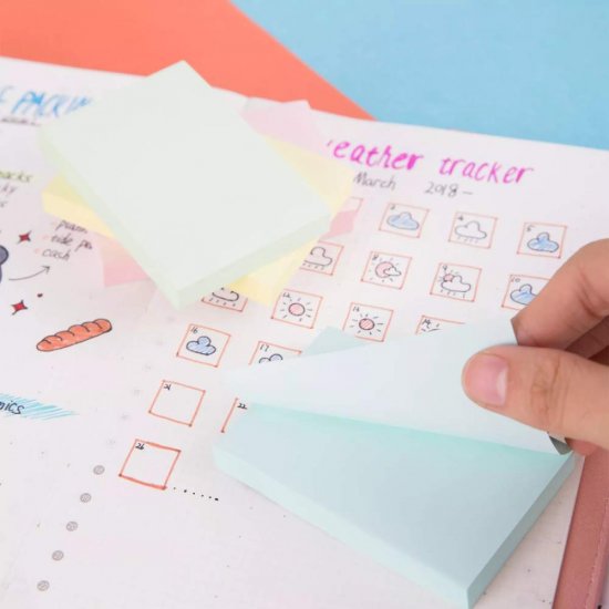 Set 100 Notite Adezive Deli Stick Up, 76x51 mm, Albastru Pastel, Bloc Notite Adezive, Notite Adezive la Bloc, Set de Notite Adezive, Sticky Notes, Post It Notes, Notite Sticky, Bloc de Notite Adezive, Notite Adezive Colorate, Notite Adezive Albastre