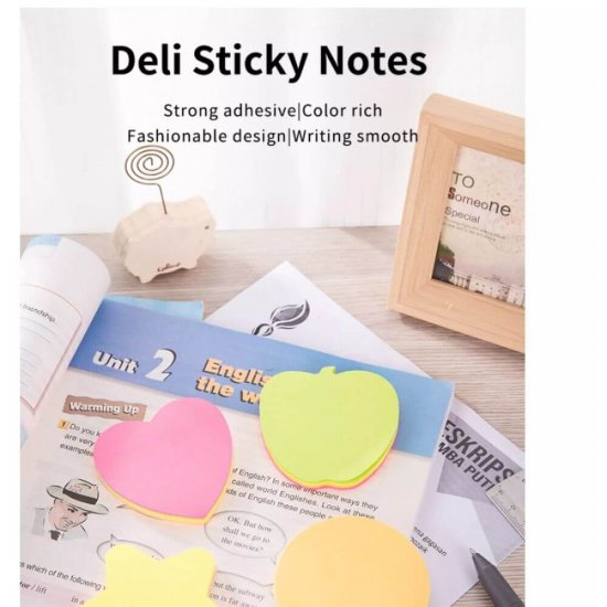 Notite Adezive Deli Stick Up, Portocala, 76x76 mm, 4 Culori Neon, 80 File/Set, Notite Adezive Portocala, Notite Adezive Model Portocala, Notite Adezive Forma Portocala, Notes Adeziv Deli, Notite Adezive Colorate