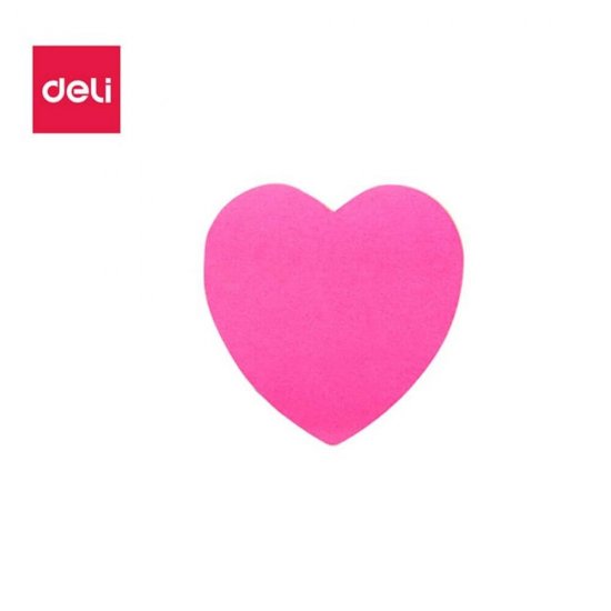 Notite Adezive Deli Stick Up, Inima, 76x76 mm, 4 Culori Neon, 80 File/Set, Notite Adezive Inima, Notite Adezive Model Inima, Notite Adezive Forma Inima, Notes Adeziv Deli, Notite Adezive Colorate, Notite Autoadezive Colorate
