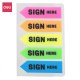 Index Adeziv Plastic, Deli Stick Up, Model “Semneaza Aici”, 44x12 mm, 5 Culori, Indecsi Adezivi in 5 Culori, Indecsi Adezivi in 5 Culori cu Model, Index Plastic cu Adeziv, Evidentiatoare pentru Carti si Caiete, Sticky Note