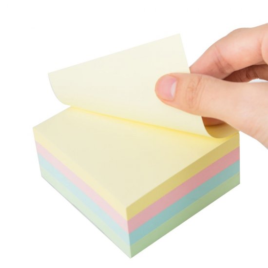 Notite Adezive, Deli Stick Up, 76x76 mm, Diverse Culori Pastel, 400 Buc/Pachet, Notite Hartie cu Adeziv, Sticky Notite, Cuburi Hartie, Articole pentru Birou