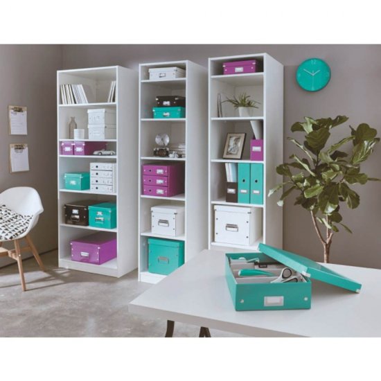 Cutie Depozitare Medie Leitz Click and Store, 281x200x370 mm, Turcoaz, Carton Solid Laminat, Cutie de Depozitare, Cutii de Depozitare, Cutii Medii Depozitare, Cutie Turcoaz, Cutii Carton, Cutie pentru Depozitare, Cutii pentru Depozitare, Cutii Pliabile
