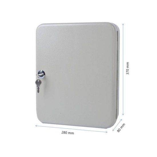 Cutie Metalica DONAU pentru 140 Chei, 370x280x80 mm, Gri, Panou Metalic Echipat, Panou pentru Chei