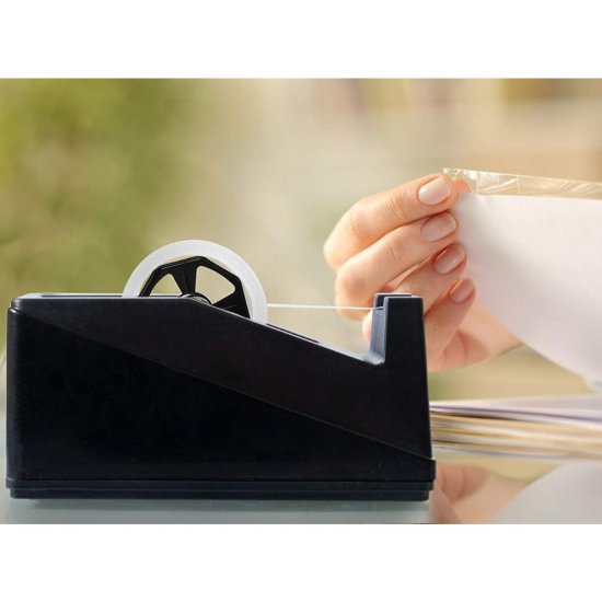 Suport Banda Adeziva MILAN, 33/66 m, Doua Suporturi de Sustinere, Neagra, Dispenser pentru Scotch, Dispenser pentru Banda Adeziva, Dispenser de Birou, Suport Scotch