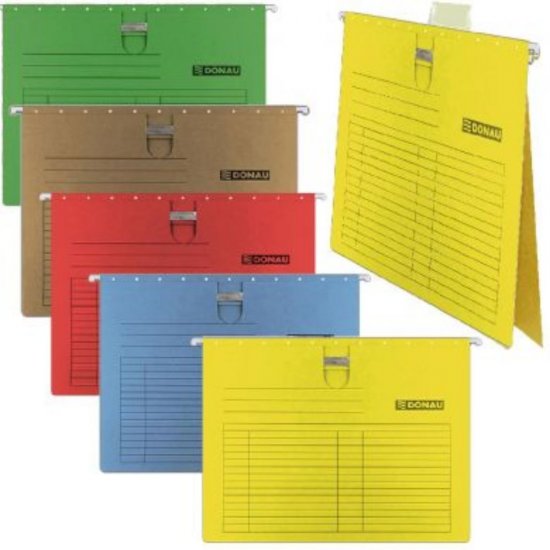 Set 5 Dosare Suspendabile A4, cu Sina si Eticheta, Max. 400 Coli, Verde, Dosare pentru Arhivare, Dosare Carton