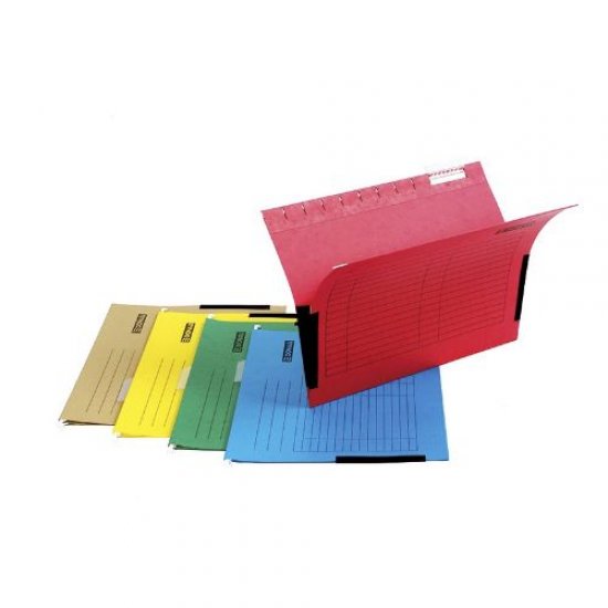 Set 5 Dosare Suspendabile A4, cu Burduf si Eticheta, Max. 400 Foi, Verde, Dosare pentru Arhivare, Dosar Carton
