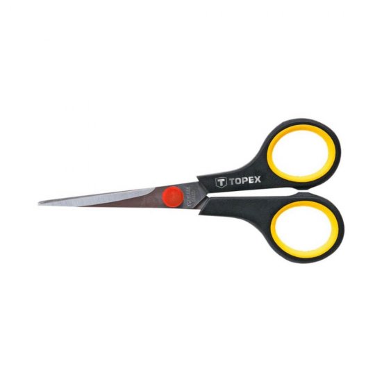 Foarfeca Topex, Culoare Negru/Galben, 140 mm, Foarfeca, Foarfeca Bricolaj, Foarfeca Otel, Foarfeca Otel Inoxidabil, Foarfeca Lucrari de Bricolaj, Foarfeca Bricolaj Topex