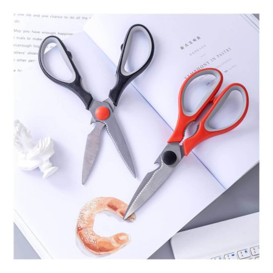  Foarfeca DELI Clasic, Lama Otel Inoxidabil, Manere Ergonomice Rosii, 210 mm, 1 Buc, Foarfeca Standard, Foarfeca de Birou, Foarfeca pentru Birou, Foarfeca Hartie, Foarfeca Plastic, Foarfeca pentru Carton, Foarfeca Maner Ergonomic, Foarfeca Lama din Otel