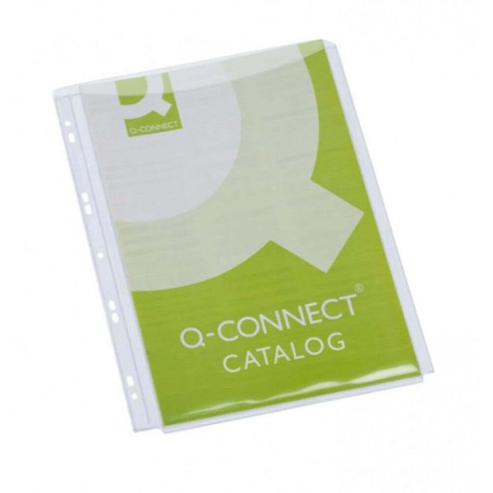 Set 5 Folii A4 de Protectie Documente pentru Catalog, 249x313 mm,Tip Cristal, 180 MIC, Transparente, Folie pentru Protectie Documente Q-CONNECT, Folii Protectie Documente Catalog, Folii din Plastic pentru Catalog, Folii Transparente Tip Cristal