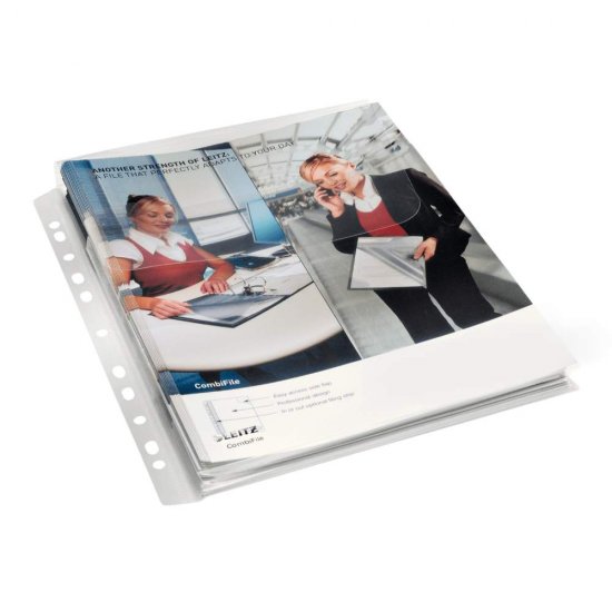 Set 5 Folii Protectie Documente Jumbo cu Clapa Leitz, 170 Microni, Folie Protectie Documente, Folii pentru Documente, Folii Transparente Protectie, Folie Jumbo Documente, Folie Transparenta Protectie, Folie Transparenta Documente