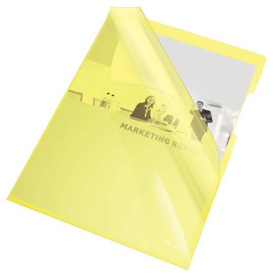 Mapa Protectie Cristal A4 Esselte, 150 Microni, Tip L, Galbena, Mape Protectie Documente, Mape A4 Protectie, Mape pentru Documente, Mape Transparente Protectie, Mapa Transparenta Protectie, Mapa Transparenta Documente, Mape Documente, Mape A4