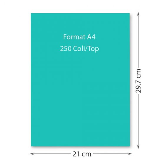 Hartie Cartonata A4 DACO, Turcoaz, 250 Coli/Top, 160 g/m², 210x297 mm, Carton Colorat, Carton Colorat A4, Hartie Cartonata Colorata, Hartie A4 Colorata, Coli Colorate, Top Hartie Cartonata, Coli Cartonate A4, Hartie Cartonata Turcoaz