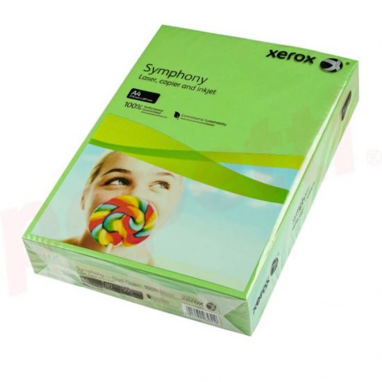 Carton Copiator A4 Xerox Symphony, Verde Intens, 250 Coli/Top, 160 g/m², Carton, Carton pentru Birou, Copiator Carton, Carton A4, Carton Xerox, Carton Copiator A4, Carton Imprimanta, Carton de Imprimanta, Carton pentru Imprimanta 