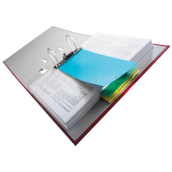 Separatoare din Carton EVOffice, Dimesiune 10x24 cm, 100 File/Set, Culoare Roz, Separatoare Bibliorafturi -  Despartitoare din Carton