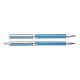 Set Pix si Creion Mecanic Daco, Corp din Metal Albastru, Rezerva Creion 0.5 mm, Pix cu Mecanism de Rasucire, Set Pix si Creion Mecanic, Set Instrumente de Scris, Set Pix + Creion Mecanic, Pachet Pix si Creion Mecanic