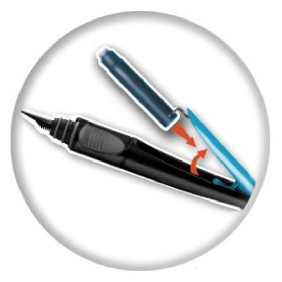 Stilou BIC Easy Clic Monster, Penita Iridium, Corp Albastru/Negru, Stilou BIC, Stilou Easy Clic, Stilou Negru BIC, Stilou Penita, Stilou Monster, Stilou Monster BIC, Stilouri BIC, Stilou pentru Scoala, Stilou cu Rezerve, Stilou BIC cu Rezerve