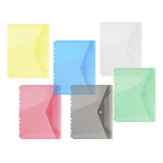 Set 4 Mape din Plastic DONAU A4 cu Capsa, 310x238 mm, Perforatii pentru Indosariere, Culoare Albastra, Mapa pentru Documente, Mapa pentru Organizat, Mapa pentru Depozitat