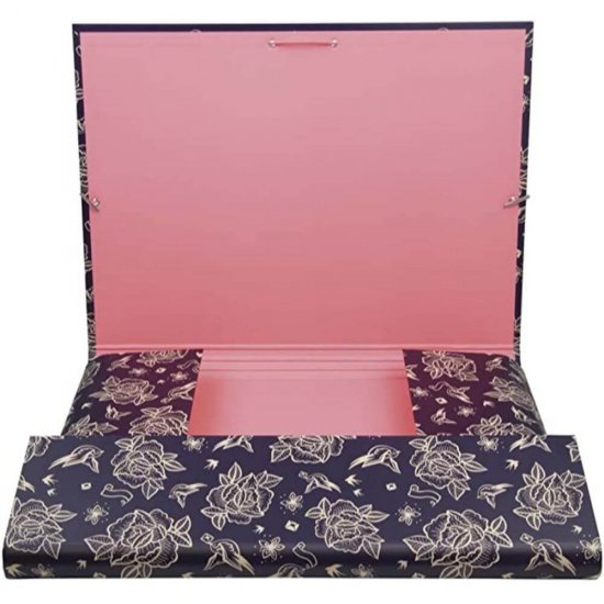 Mapa Carton MILAN, Model Flowers, 36x25x3 cm, Prindere cu Elastic, Multicolor, Mape din Carton, Mape pentru Acte, Dosar Documente, Mapa cu Elastic, Mapa Scolari, Mape Arhivare Documente, Mapa Carton cu Elastic, Dosar Mapa Carton