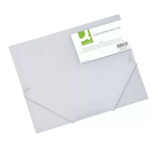 Mapa din Plastic Q-CONNECT cu Elastic pe Colturi, 247x319 mm, Culoare Alba, Mapa pentru Documente, Mape Plastic A4, Mapa Protectie Documente, Mape Documente, Mape pentru Scoala