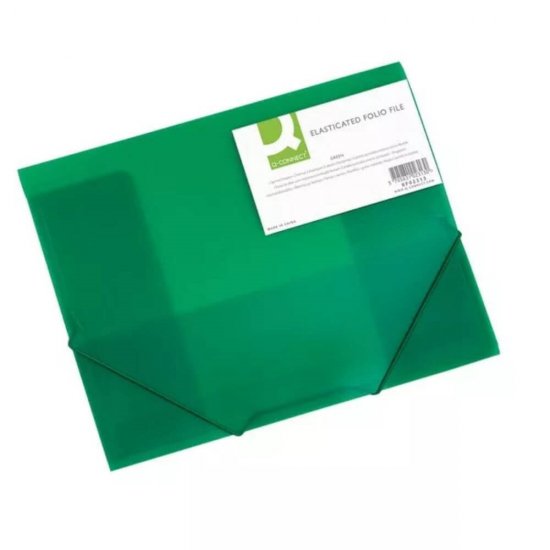 Mapa din Plastic Q-CONNECT cu Elastic pe Colturi, 247x319 mm, Culoare Verde, Mape Documente, Mapa pentru Organizat, Mapa Protectie Documente, Mape Plastic A4, Mape pentru Scoala