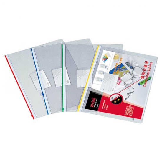 Mapa de Protectie A5 Tip Zip Deli, Buzunar pentru Carti de Vizita, Material PVC de 180 Microni, Albastru, Mapa Protectie Documete cu Fermoar, Mapa Protectie Hartii, Mapa Deli Protectie cu Fermoar, Mapa Protectie Albastra