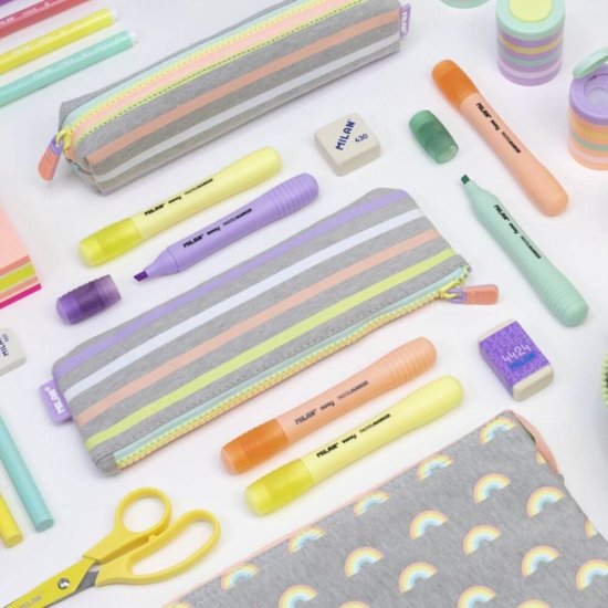 Set 4 Markere Evidentiatoare Pastel MILAN Sway, Varf de 2-4 mm, Marker Evidentiator, Markere, Marker Verde, Markere Verzi, Marker cu Vopsea Verde, Marker pentru Scoala, Markere Scoala, Textmarker, Marker Highlighter