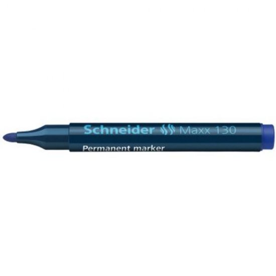 Set 10 Markere Permanente Schneider Maxx 130, Varf Rotund, Scriere 1-3 mm, Albastru, Marker Permanent, Accesorii Birou, Instrumente de Scris