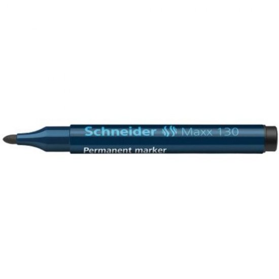 Set 10 Markere Permanente Schneider Maxx 130, Varf Rotund, Scriere 1-3 mm, Negru, Marker Permanent, Accesorii Birou, Instrumente de Scris