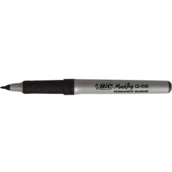 Set 12 Markere Grip Fine BIC CD/DVD, Negre, Marker BIC, Marker BIC Permanent, Marker Permanent, BIC Permanent, Markere BIC, Marker Grip, Marker Grip Fine, Marker CD/DVD, Marker CD/DVD BIC, Accesorii de Scris, Instrumente de Scris