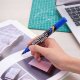 Marker Permanent Deli Mate, 1.5 mm, Albastru, Varf Rotund, Marker Permanent Varf Rotund, Marker Permanent Diverse Suprafete, Marker Permanent Cerneala Non Toxica, Marker Permanent Albastru