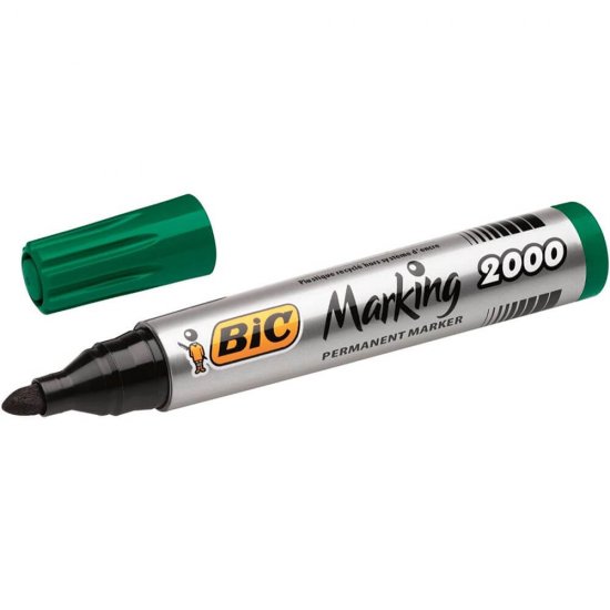 Set 12 Markere Permanente BIC 2000, Verzi, Marker BIC, Marker BIC Permanent, Marker Permanent, BIC Permanent, Markere BIC Permanente, Marker de Scris, Marker Set, Marker Rezistent Apa, Accesorii de Scris, Instrumente de Scris