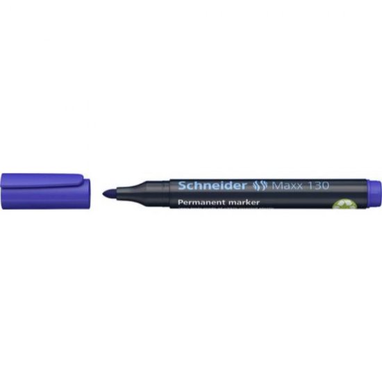 Marker Permanent SCHNEIDER Maxx 130, Varf Rotund de 1-3 mm, Culoare Albastra, Marker Permanent Albastru SCHNEIDER Maxx 130, Marker Permanent cu Cerneala Albastra, Markere Permanente SCHNEIDER Maxx 130, Marker Permanent cu Cerneala Albastra