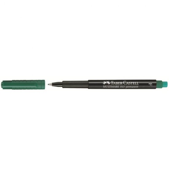 Marker Verde Permanent cu Radiera Faber-Castell Multimark, Varf F, Evidentiatoare, Markere Permanente CD Faber Castell, Marker cu Radiera, Marker Personalizare Obiecte Sticla si Plastic, Markere Permanente CD-uri