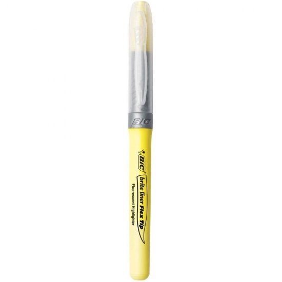 Set 12 Evidentiatoare BIC Flex Grip, Galbene, Evidentiator BIC, Evidentiator Brite Flex Grip,  BIC Flex Grip, Accesorii de Scris, Instrumente de Scris