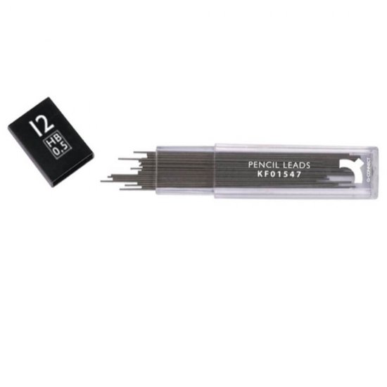 Set 12 Mine Creion Mecanic Q-CONNECT, Grosime 0.5 mm, Mina pentru Creioane Mecanice, Rezerve pentru Creioane Mecanice, Instrumente de Scris