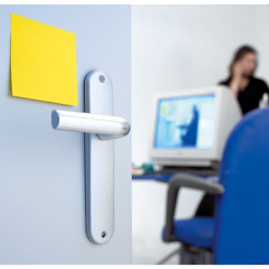Notite Adezive OFFICE Products, 76x76 mm, 100 File, 70 g/m², Culoare Galben Pal, Post-it, Sticky Notes, Bloc de Hartie, Memo Adeziv, Articole Hartie, Accesorii Birou