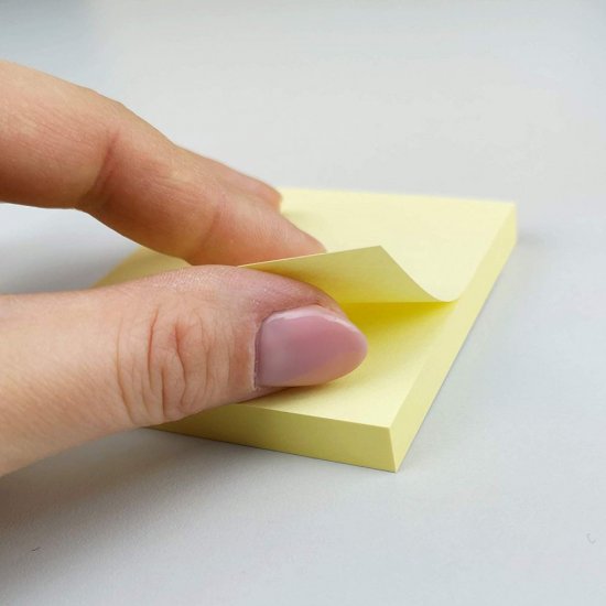 Notite Adezive Q-CONNECT, 76x76 mm, 75 File, 70 g/m², Culoare Galben Neon, Post-it, Sticky Notes, Bloc de Hartie, Memo Adeziv, Articole Hartie, Accesorii Birou