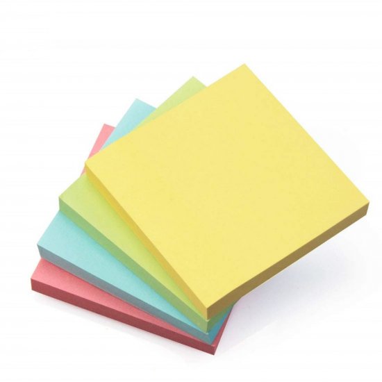 Notite Autoadezive EVOffice Cub Color, Dimensiune 75x75 mm, 400 File, 4 Culori Pastel