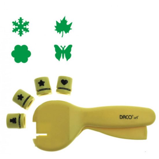 Perforator DACO Hobby, Patru Forme Interschimbabile, Perforare 1 cm, Perforatoare Lucru Manual, Perforatoare Activitati Creative, Perforatoare pentru Felicitari si Invitatii, Perforatoare cu Modele pentru Hartie, Perforator pentru Decoratiuni